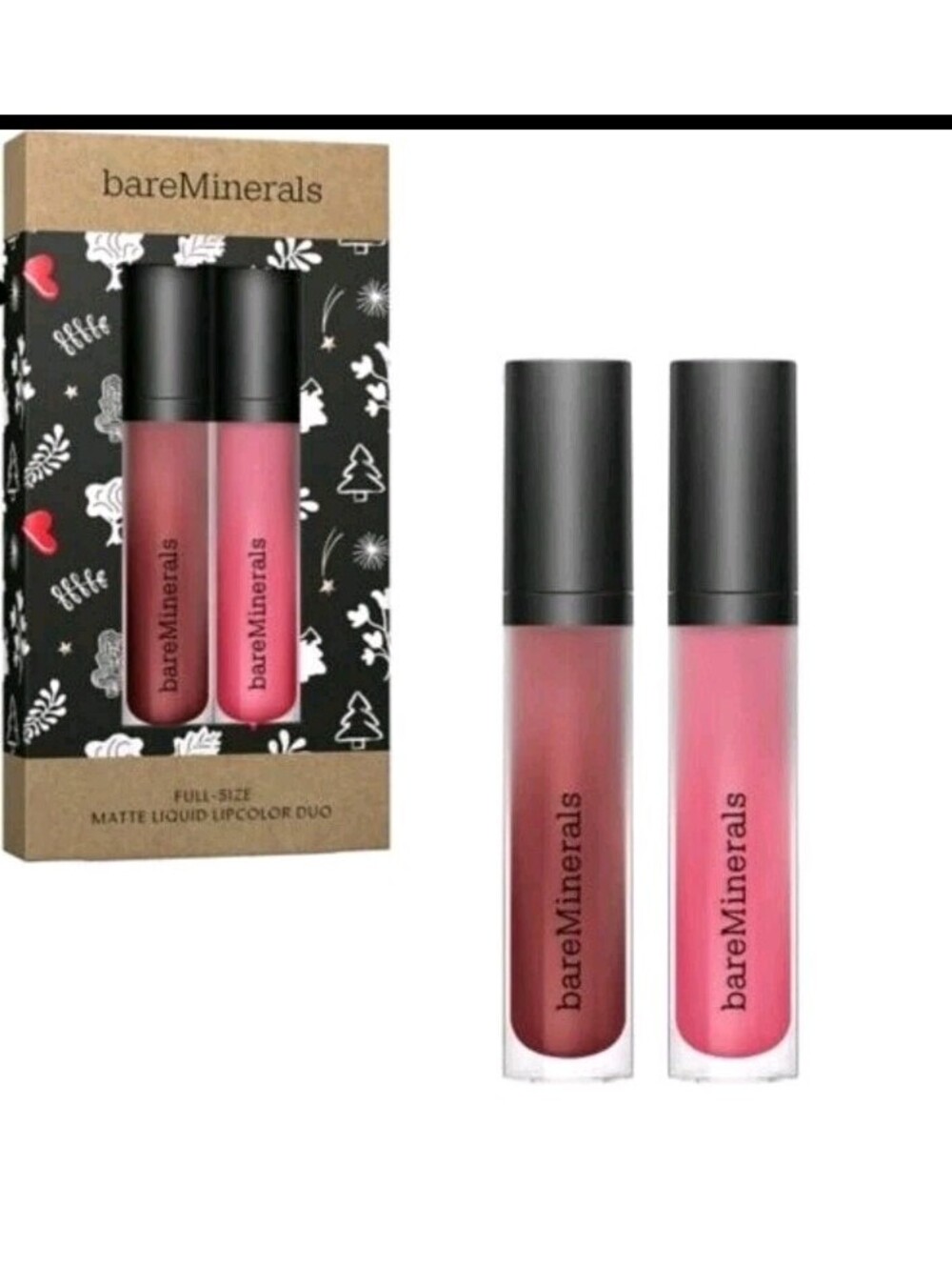 bareMinerals Matte Liquid Lipstick Full-Size Duo "Gen Nude / Statement"